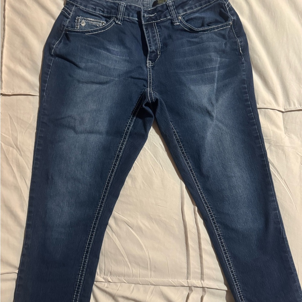 Love Indigo Blue Skinny Jeans with Subtle Fading